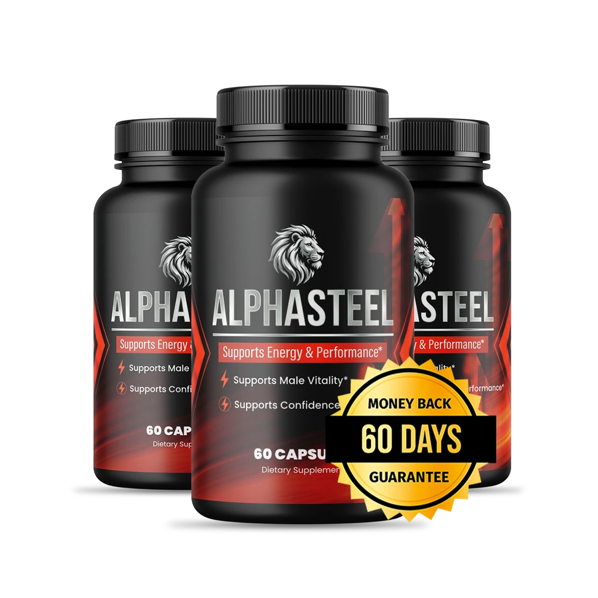 AlphaSteel — 3 Bottle Bundle Testosterone Support Formula